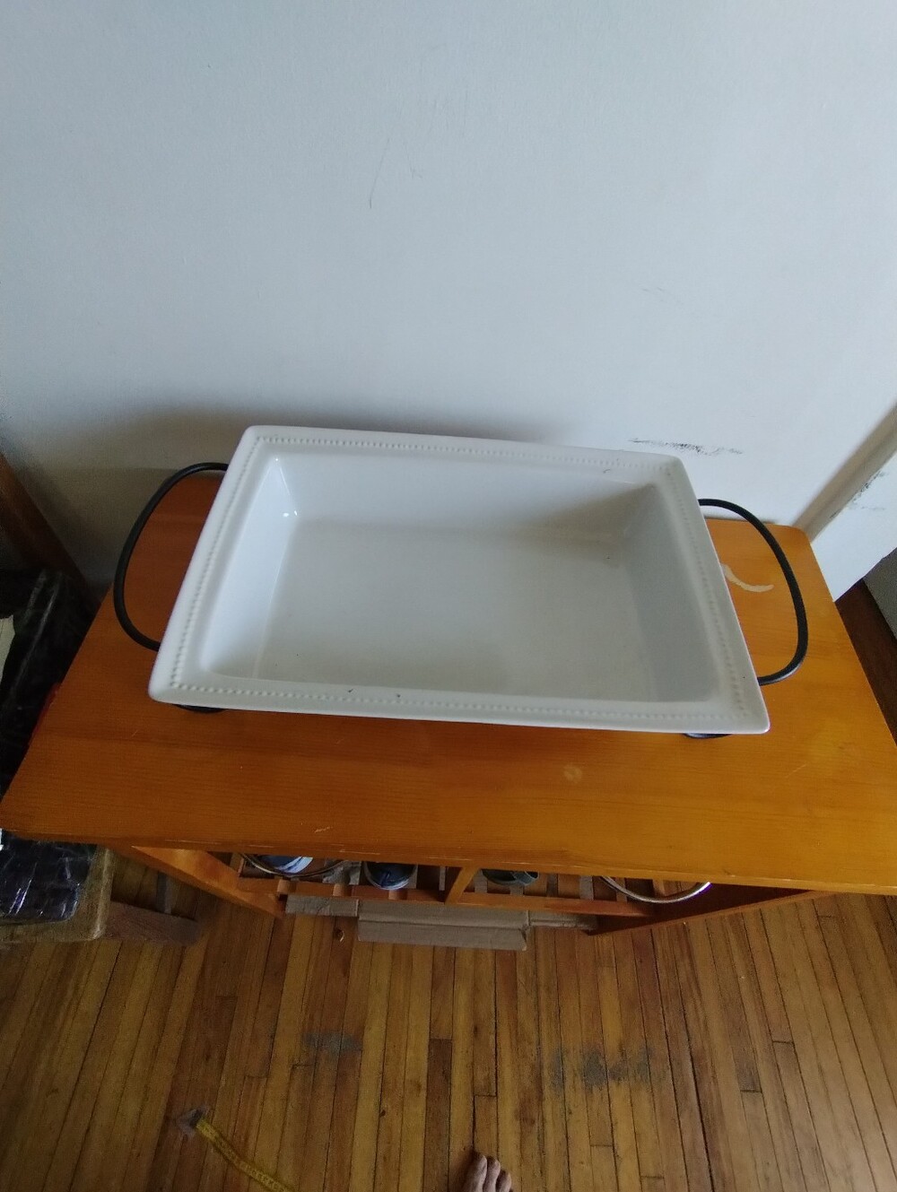 Certified Internal White Ceramic Rectangular Serving Plate Bowl